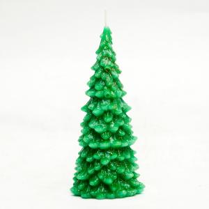 Lumanare decorativa bradut verde 15 cm