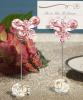 Suport card fluture cristal roz