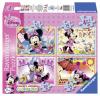 Puzzle minnie mouse, 4 buc in cutie,
