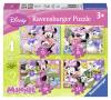 Puzzle minnie mouse, 4 buc in cutie, 12/16/20/24