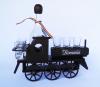 Minibar locomotiva din lemn cu sticla si paharute