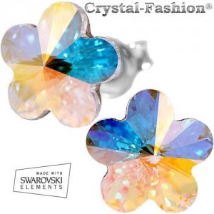 Cercei Flower f 10mm surub Crystal Aurore Boreale