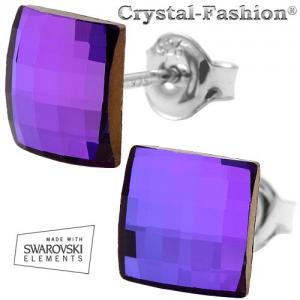 Cercei Chessboard 8mm surub Crystal Heliotrope