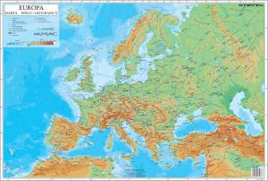 Harta fizica a Europei mapa de birou