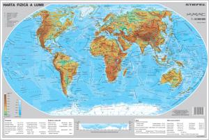 Harta fizica a Lumii mapa de birou