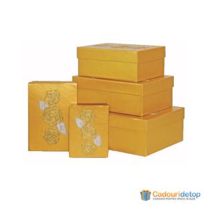 Cutie dreptunghiulara pentru cadou - galben