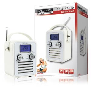 Radio cu ceas si alarma alb Konig - HAV-TR200W