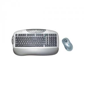 Kit wireless tastatura + mouse optic A4Tech KBS-2348RP, PS2, argintiu/negru