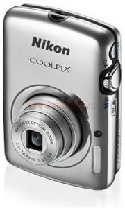 NIKON -  Aparat Foto COOLPIX S01 (Argintiu), Filmare HD, 10.1MP, Zoom Optic 3x, Memorie interna 7.3GB, Ecran 2.5" Touchscreen