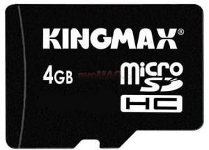 Kingmax - Promotie Card microSDHC 4GB + adaptor SD (Clasa 4)