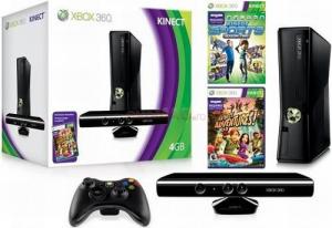 Microsoft - Consola XBOX 360 Slim&#44; HDD 4 GB&#44; Kinect + joc Kinect Adventures + joc Kinect Sports 2