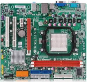 ECS - Placa de Baza MCP61M-M3&#44; Nvidia GeForce 6150SE/nForce 430&#44; AM3&#44; DDR III&#44; PCI-E 16x (Bulk)