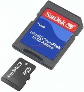 SanDisk - Lichidare! Card microSDHC 8GB (Class 4) + Adaptor SD Bulk