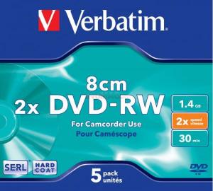 Verbatim - Blank DVD-RW, 1.46GB (Pachet 5 bucati)