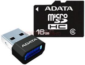 A-DATA - Card microSDHC 16GB (Class 6) + Card Reader