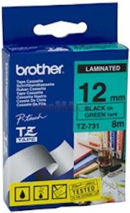 Brother - Banda laminata TZ731 12mm (negru/verde)