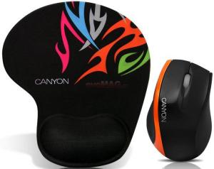 Canyon - Kit Mouse Optic si Mouse Pad CNR-MSPACK4 (Portocaliu)