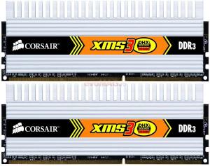 Corsair - Cel mai mic pret!  Memorii XMS3 DHX DDR3, 2x1GB, 1333MHz