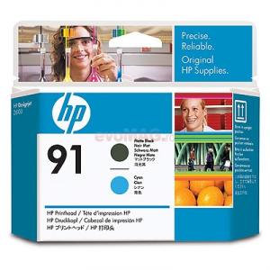 HP - Cap printare HP 91 (Negru mat / Cyan)