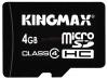 Kingmax - card microsd 4gb (class 4) + card