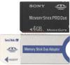 Sony - memory stick duo pro 4gb
