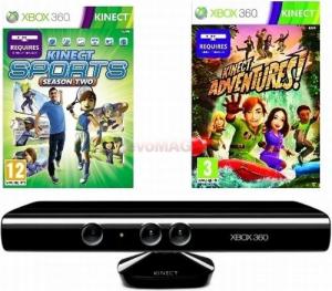 Microsoft - Kinect Sensor + joc Kinect Adventures + joc Kinect Sport 2 (XBOX 360)