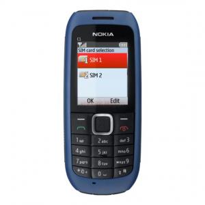 NOKIA - Promotie Telefon Mobil C1-00 (Dual SIM - functionare alternativa) (Albastru)