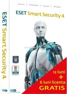 Eset - Antivirus Smart Security 4  + 6 luni licenta gratis