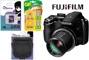 Fujifilm - Lichidare! Promotie Aparat Foto Digital Finepix S3200 (Negru) + Geanta + Card 16GB + Incarcator + Acumulatori