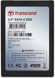 Transcend - SSD 2.5" SATA, SATA II 300, 32GB (SLC)
