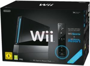 Nintendo - Consola Wii + Sports pack + Wii Sports Resort + Wii Remote Plus (Neagra)