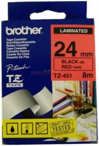 Brother - Banda laminata Brother 24mm TZ451 (negru/rosu)