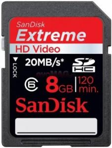 SanDisk - Card SDHC Extreme HD 8GB