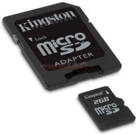 Kingston - Card Kingston microSD 2GB cu adaptor SD