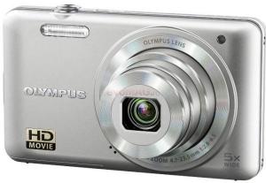 Olympus - Aparat Foto Digital Smart VG-160 (Argintiu), Filmare HD, 14MP, Zoom Optic 5x + Card 2GB + Husa
