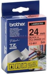 Brother - Etichete TZB51 24mm (negru/portocaliu)