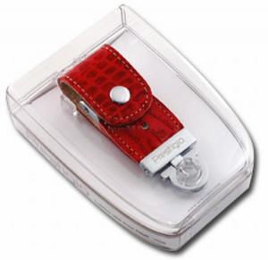 Prestigio - Stick USB Leather Flash Drive, 16GB (Rosu)