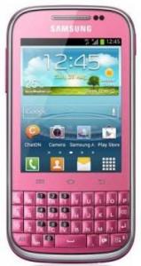 Samsung - Telefon Mobil Samsung Galaxy Chat B5330, 850 MHz, Android v4 ICS, TFT capacitiv touchscreen 3", 2MP, 4GB, Wi-Fi (Roz)