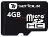 Serioux - card microsdhc 4gb + adaptor sdhc (class 4)