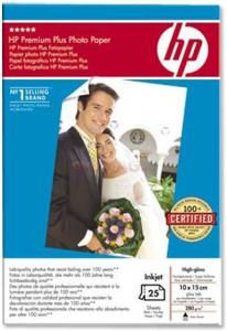 HP - Hartie Foto HP Premium Plus High-gloss, 10x15cm (25coli)