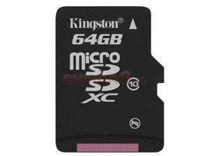 Kingston - Card Kingston microSDXC 64GB (Class 10) + Adaptor SD