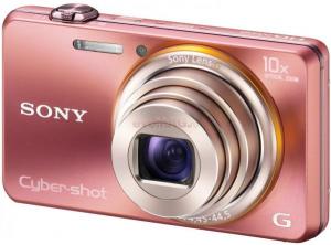 Sony -  Aparat Foto Digital DSC-WX100 (Roz), Filmare Full HD, Fotografiere 3D