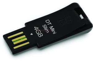 Kingston - Stick USB DataTraveler Mini Slim, 4GB (Negru)