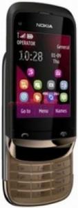 NOKIA - Cel mai mic pret!  Telefon Mobil C2-03 Touch and Type, TFT resistive touchscreen 2.6", 2MP, 10MB, Dual SIM (Negru/Auriu)