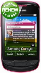 Samsung - RENEW!  Telefon Mobil Samsung S3850 Corby II, TFT capacitive touchscreen 3.2", 2MP, 26MB (Roz)