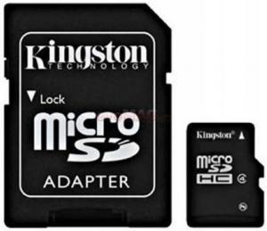 Kingston - Card microSDHC 32GB (Class 4) + Adaptor