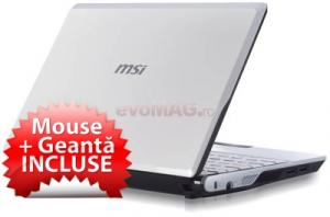 MSI - Laptop Wind U123 (Alb) (Geanta + Mouse incluse)