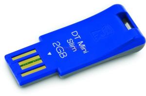 Kingston - Lichidare Stick USB DataTraveler Mini Slim, 2GB (Albastru)