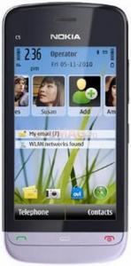 NOKIA - Telefon Mobil C5-03, 600 MHz, Symbian OS v9.4, TFT resistive touchscreen 3.2", 5MP, 40MB (Negru/Lilac)