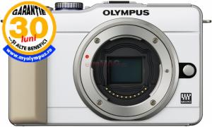 Olympus - Camera Foto Pen E-PL1 Body (Alba) + Card SDHC 4GB (Clasa 6) + Geanta Edit 100